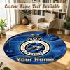 Round Rug Custom NameClub Brugge FC Pattern Non Slip Carpet Home Floor Decor