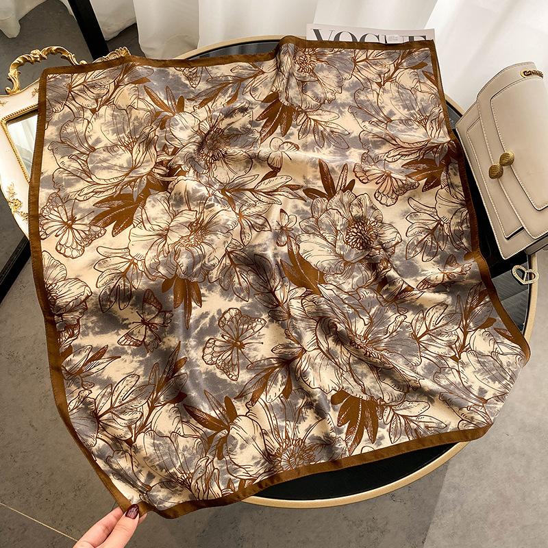 Spring and Autumn Silk 70 Square Scarf French Retro 100% Mulberry Silk Silk Scarf Women s Scarf Fashion Headscarf Silk Scarf 70