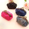 Practical Women Five-Pointed Star Coin Purse Denim Change Pouch Wallets Buckle with  Clasp Holder Clutch Handbags