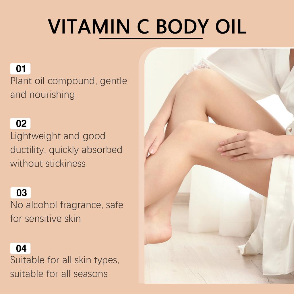 OCEAURA Vitamin C Body Oil Nourishing Moisturizing Hydrating Dry Skin Full Body Care Oil 125ml