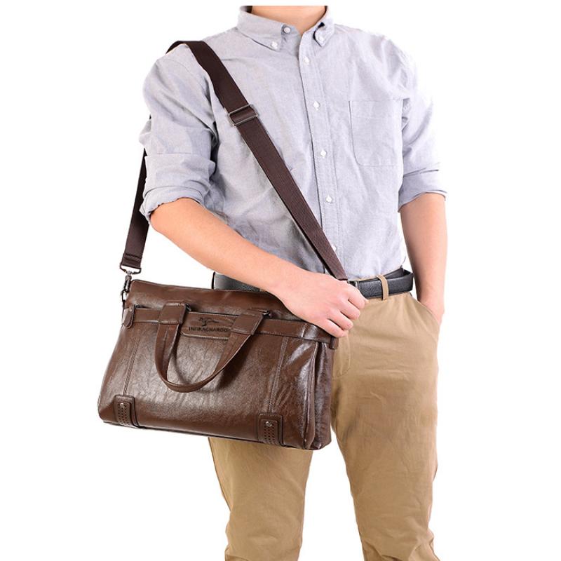 Mode Herren Rindsleder Business Aktentasche Umhängetasche Männlicher Messenger Große Kapazität Computertasche