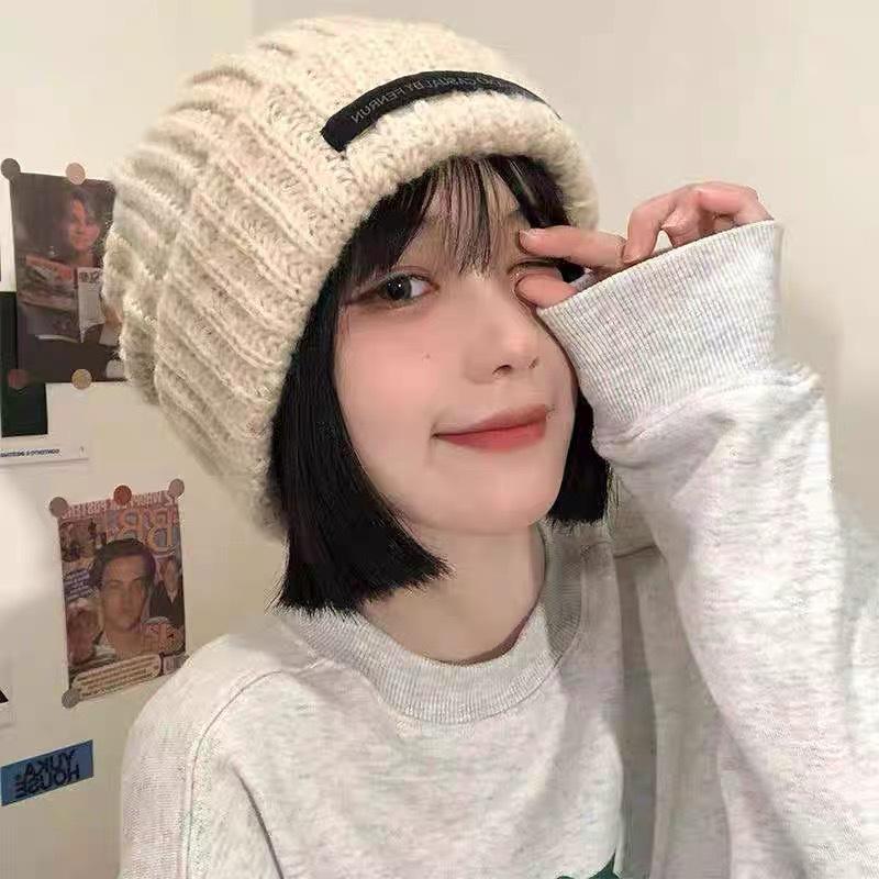 Unisex Knitted Wool Hat for Autumn/Winter - Large Fit, Small Face, Slouchy Style, Warm for Couples
