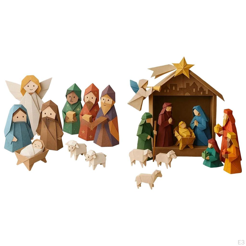 Christmas DIY Paper Nativity , Decoration, Holiday Decoration for Craft Lovers