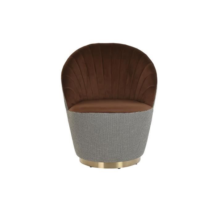 Fauteuil en polyester marron moutarde - Marque - Modèle - Couleur principale: Blanc