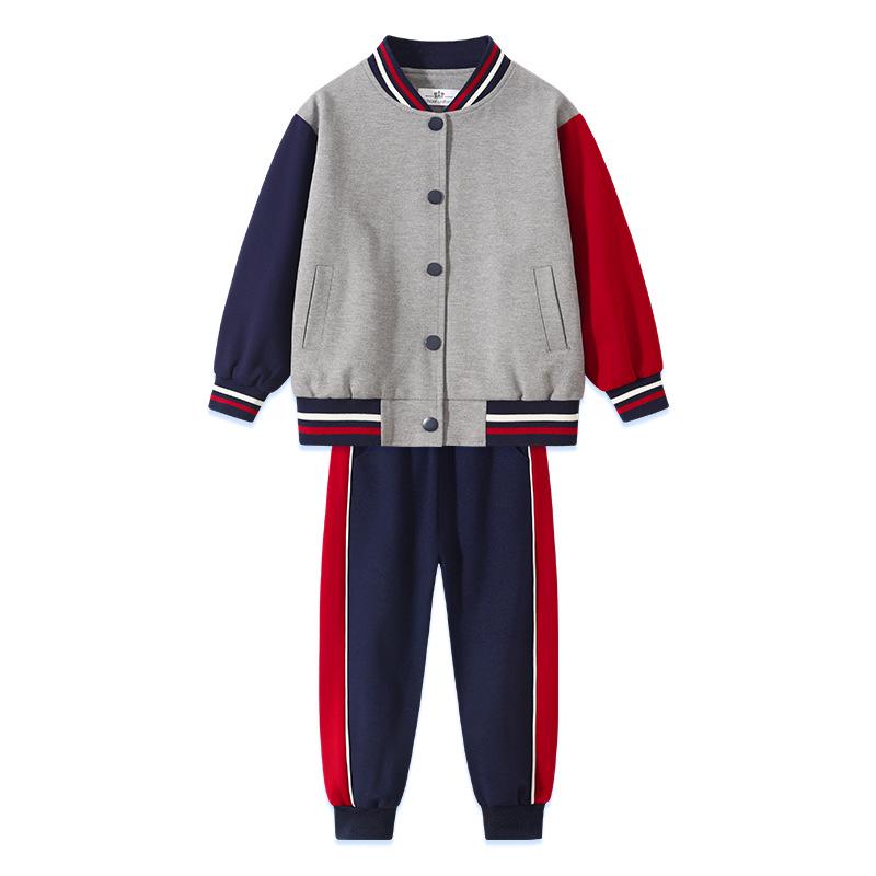Spring & Autumn Primary School Sports Uniform Set for Kindergarten & First Grade Baseball Performance