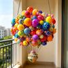 Hot Air Balloon Ornaments, 2D Flat Acrylic Hanging Decoration, Decorative Colorful Suncatcher with Metal Chain for Nursery, Kitchen, Porch, Wall Decor