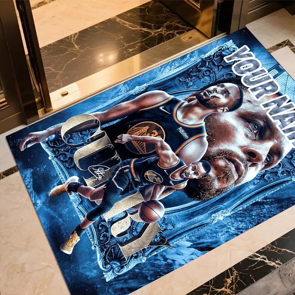 Steph Curry Action Customize Text Carpet Perfect for Bedrooms Outdoor Living Rooms Playrooms Antislip Carpet Decorate Offices