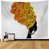 African Tapestry Indigenous People Theme Traditional Turban and Dress Tapestry Wall Hanging for Bedroom Living Room Dorm Decor
