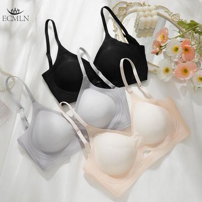 Summer Seamless Push Up Bra Ultra-thin U-shaped Backless Underwear with Thick Chest Pad Breathable Lingerie