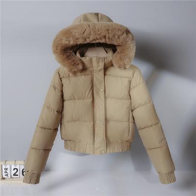 Veste d'hiver chaude à capuche en coton duvet pour femmes, doublure polaire épaisse, grand col en fourrure, manches longues, parkas courts, veste manteau