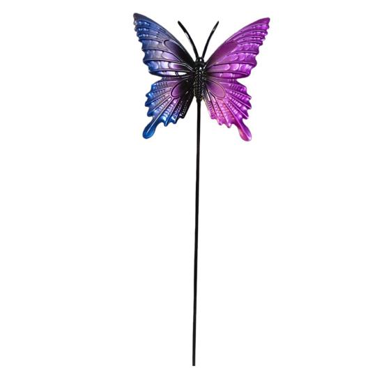 12 Inch Butterfly Garden Stake Decorative Metal Butterfly Stake Outdoor Colorful Butterfly Yard Art for Lawn Porch Pathway Yard Patio Plant Pot Decor