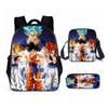 Dragon Ball Backpack Cross-border Trend Backpack Retro School Bag Dragon Ball Cartoon Three-piece Set