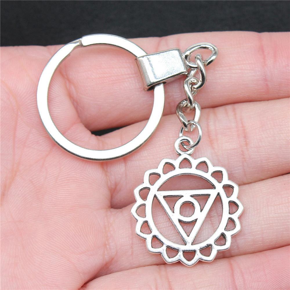 Star of David Talisman Amulet Pendant Antique Bronze Metal Keychain with 30mm Ring for Boys Bag Charm