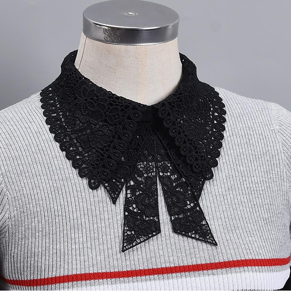 

Полиамид Съемный Ложный Воротник DIY Лацкан Половина Рубашки Женский Кейп Женский Девочки Black3