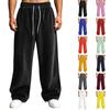 Herren Corduroy Freizeit Hose Hohe Taille Lockerer Schnitt Gerade Weiter Bein mit Taschen