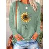 T-shirt da donna a maniche lunghe con stampa creativa, traspirante, morbida e confortevole, adatta per l'abbigliamento casual tutto l'anno