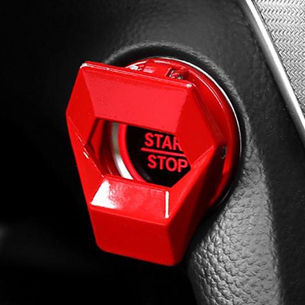 

Auto Accessories Anti-scratch Car Engine Button Cover Metal Sticky Start Stop Switch Cover Push Button Cover червоний
