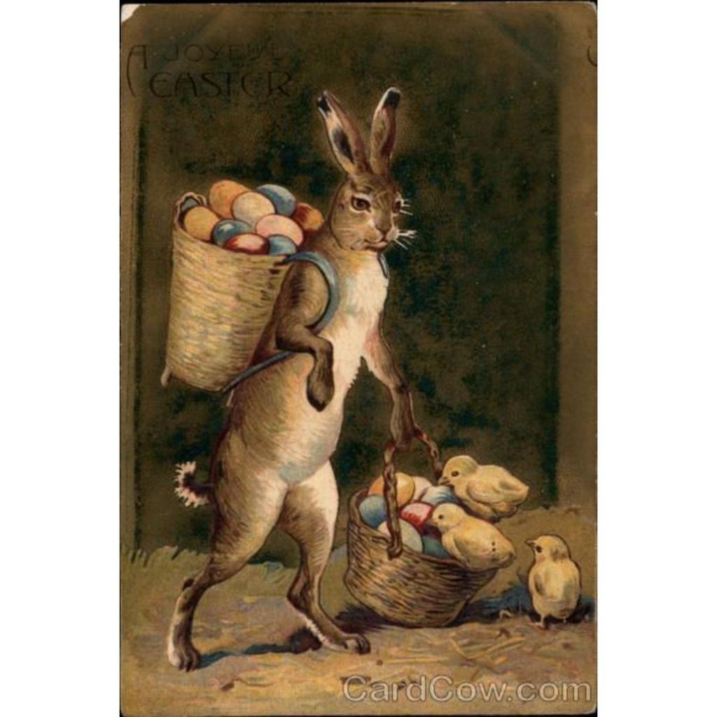 Retro Metal Wall Sign, Easter Bunny with Eggs, Vintage Tin Plate Home Decor