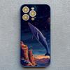 Space Ocean Whale Shark Swimming Phone Case For iPhone 16 15 14 11 12 13 Mini Pro Max Cover 15 14 7 8 Plus X XR X Fundas Shell