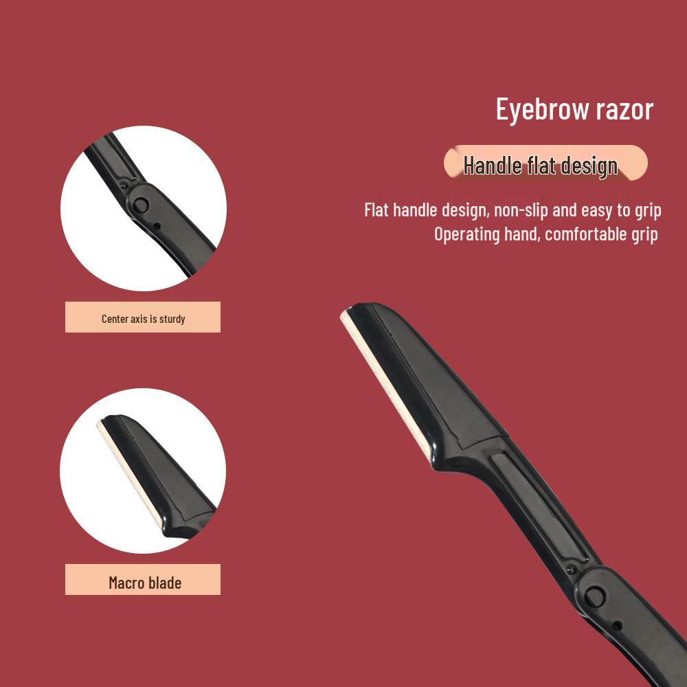 Black Eyelash and Brow Grooming Set with Comb, Brush, Curler, Stainless Steel Razor, Tweezers, and Scissors