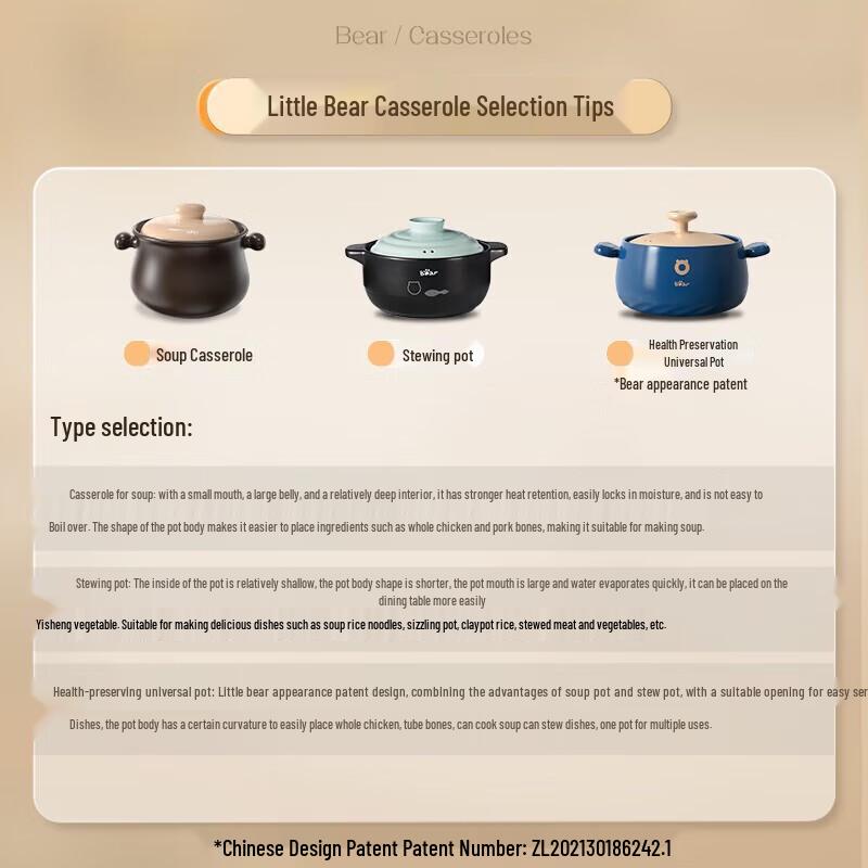 Little Bear 6.5L Large Capacity Stew Casserole