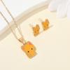 Unique Cats Necklace with Matching Earrings Alloy Texture Fashion Ear Studs Great for Casual and Various Occasions