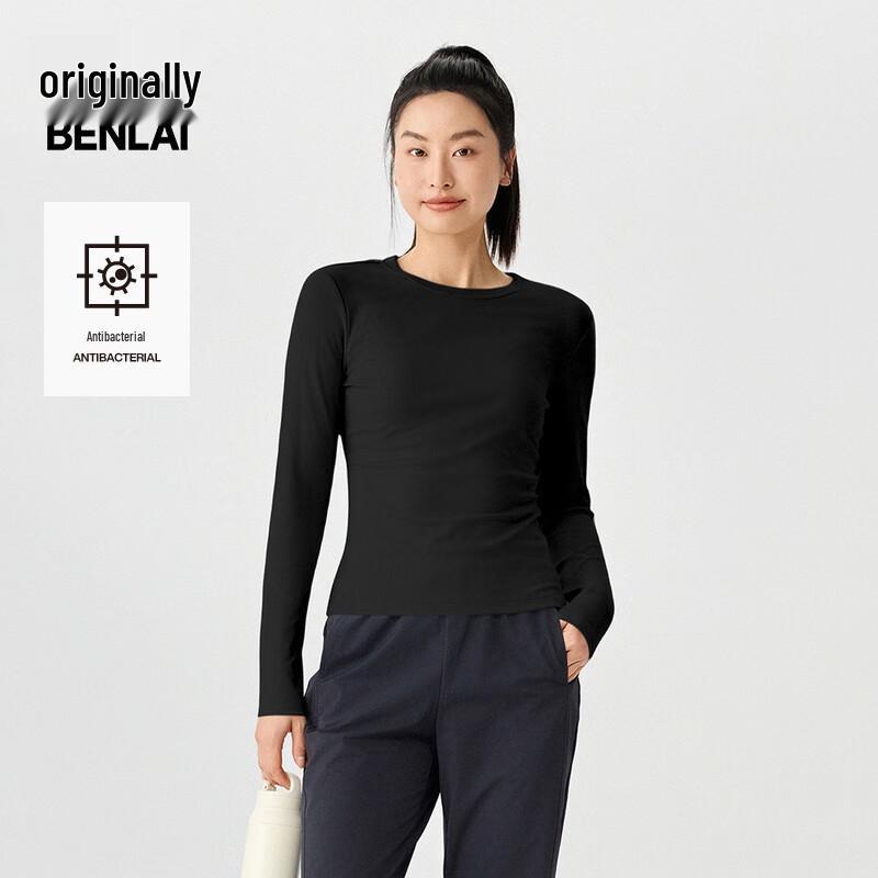 BENLAI Women's Antibacterial Round Neck Slim Fit Long Sleeve T-Shirt
