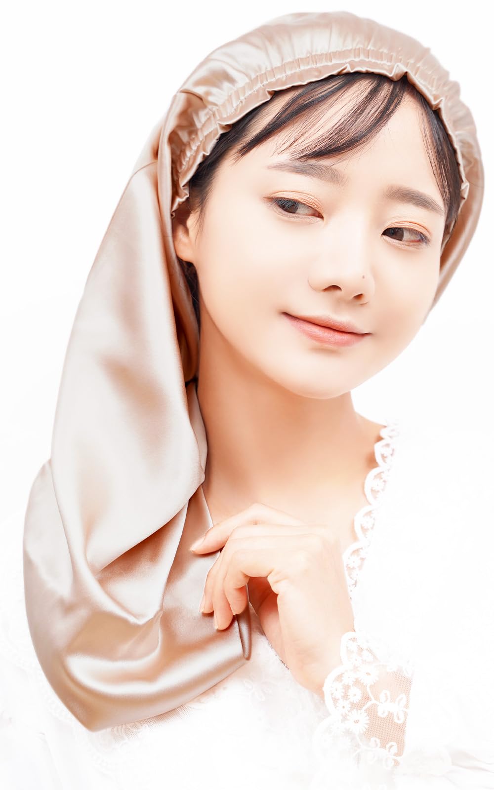 

Ночной колпак Momme Natural Special Silk для длинных 6A Quality [BULLPEN] [30 100% Silk] Ночной колпак, подарок, для волос, (Шампанское золото)