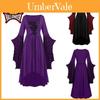 Costume Medievale Rinascimentale da Donna con Maniche Svasate e Gonna Lunga per un Look Classico