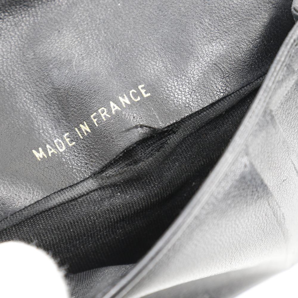 Chanel COCO Mark Name Card Holder Card Case Black Caviar Skin Women Used