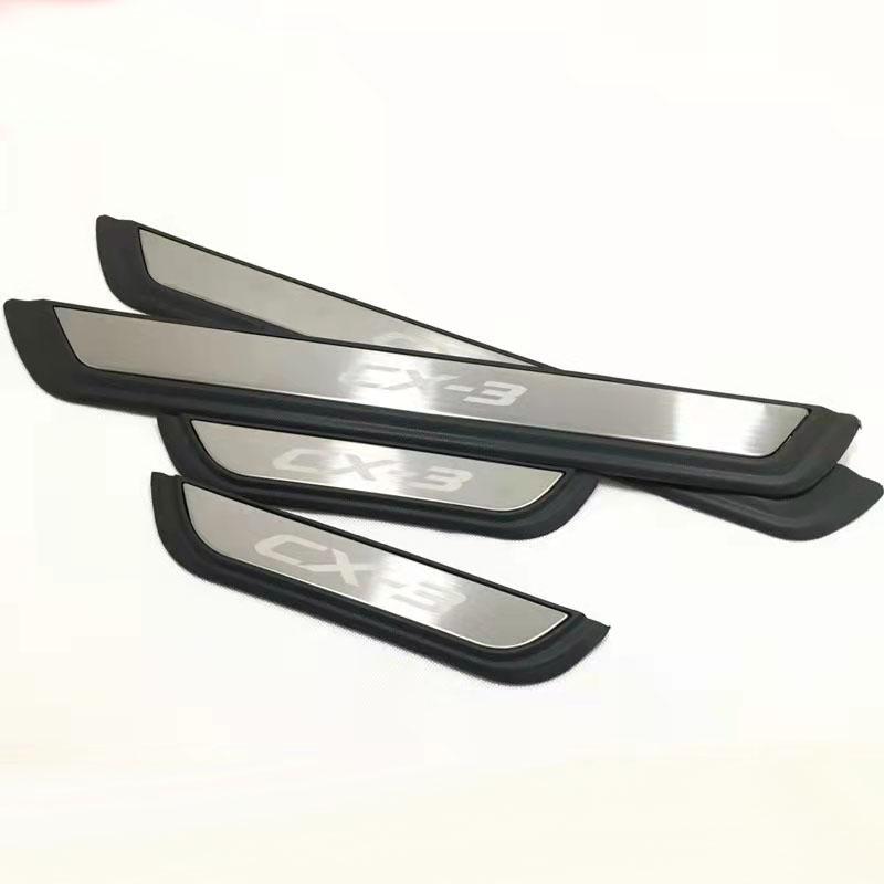 Für Mazda CX-3 CX3 Zubehör 2016-2018 Edelstahl Auto Türschwelle Trittschutz Kratzschutz Verkleidung Abdeckung Pedalschutz