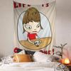 Yoshitomo Nara DIY Wall Tapestry Hippie Flower Wall Carpets Dorm Decor Wall Art Decor