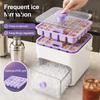 Two-in-one Ice Storage 2-In-1 Tray, Maker And Bin Set, Large Capacity 25-Cell One-click De-icing Tray One-Click Easy Release Cube Maker, for