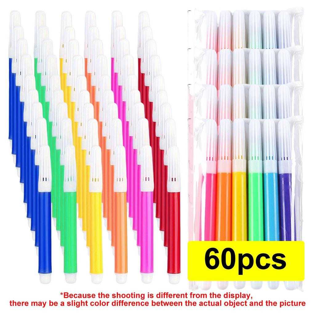 30/60pcs Mini Colored Markers Smooth Flow Vibrant Watercolor Pen Art Supplies Drawing Painting Tools Coloring Doodling ZSY