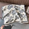 Landscape painting imitation cashmere scarf women's high-end office air-conditioned room thickened warm long trendy scarf