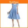 Summer Vintage A Line Dress With Pockets For Party And Casual Wear