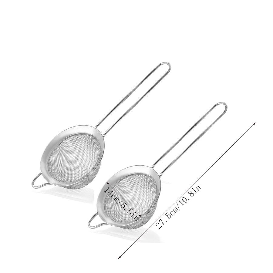 Stainless Steel Fine Mesh Cocktail Strainer Food Strainer Tea Strainer Coffee Strainer Double Strainer Tool with Long Handle