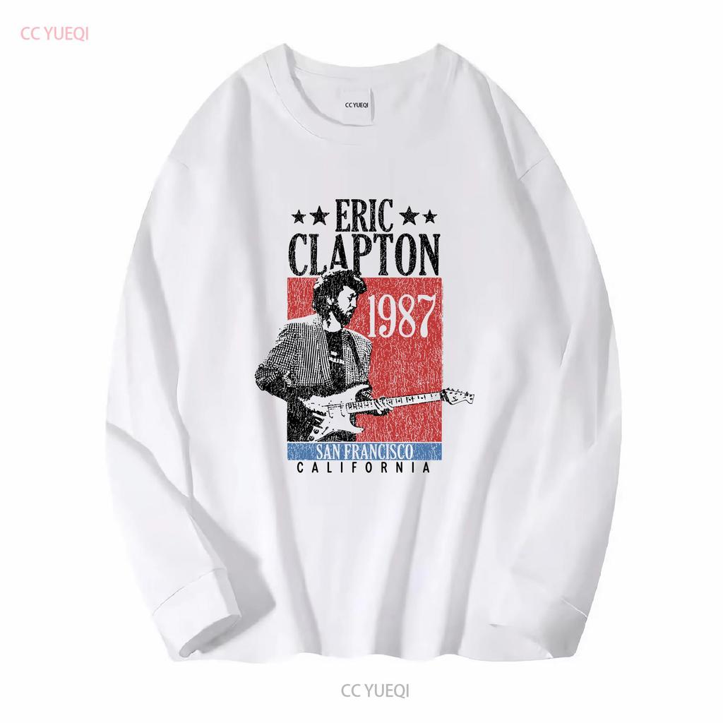 Eric Clapton Mens T shirt San Francisco California 1987 Guitar Legend Rock n Roll Merch Live Concert For Him vintage Washed