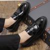 Men's Shoes Autumn and Winter Leather Shoes Men's Glossy Loafers Large Size Business Wedding Groom Shoes