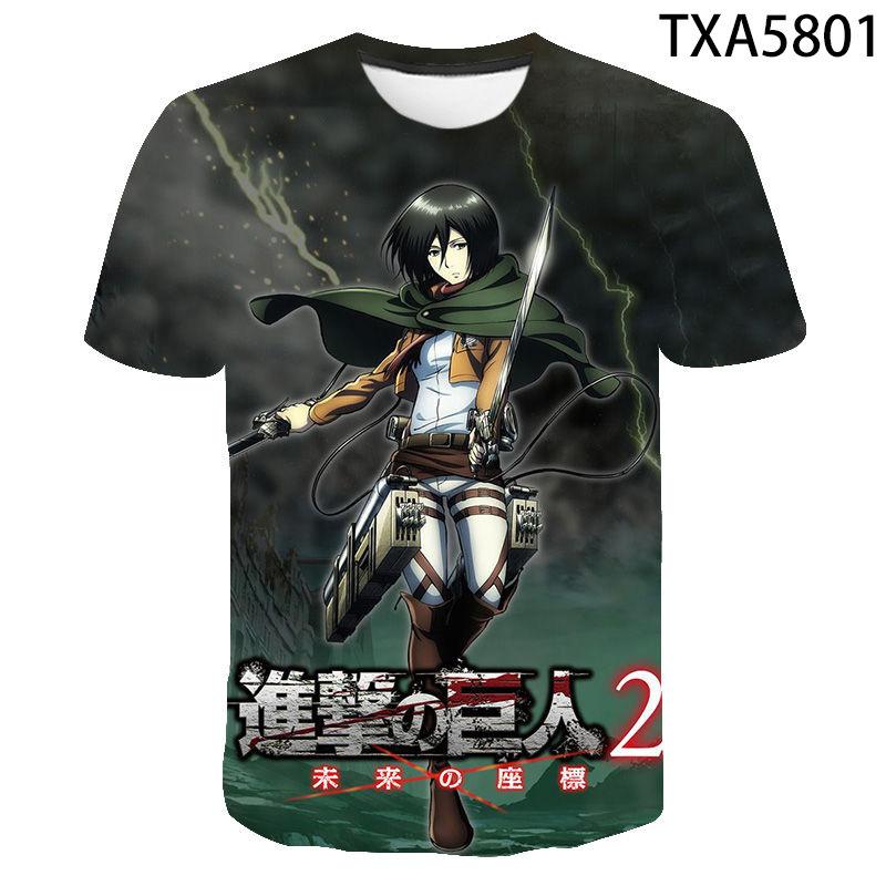 Attack on Titan 3D Digital Print T-Shirt for Men Boys, Anime Graphic Tee, Breathable Polyester Short Sleeve, Casual Streetwear Tops
