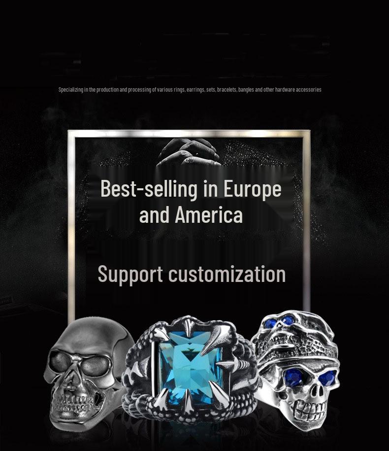 3D Skull Reaper Stainless Steel Gothic Motorcycle Ring