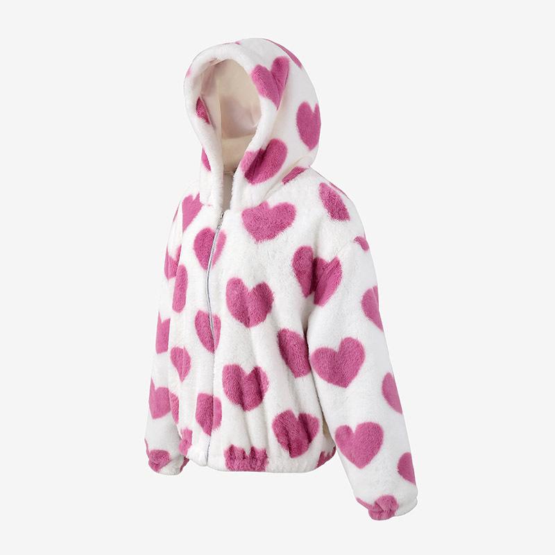 Love furry hooded jacket women, winter