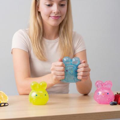 DYS Bunny Jelly Squeeze Toy, Portable Soft TPR Stress Relief Pressure Release Rebound Fidget Sensory Ball for Kids Adults