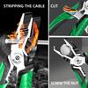 LAOA Multifunction Wire Stripper Wire Cutters/Long Nose/Diagonal Nose Pliers 7-inch Electrician Hand Tools Industrial Grade