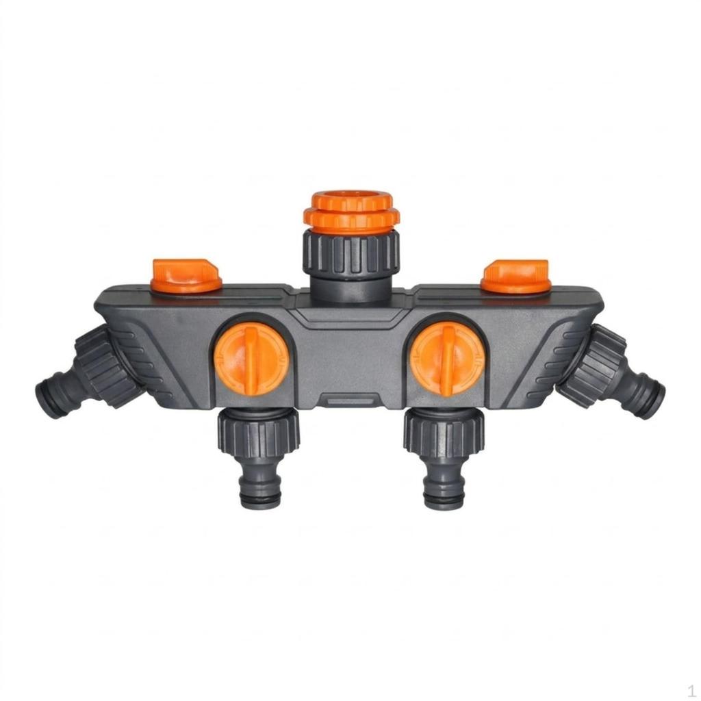 4 Outlet Hose Splitter Individual Water Diverter Easy to Install Garden for Yard,