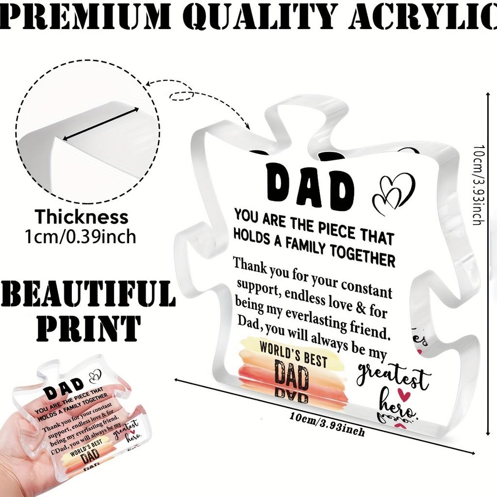 Inspirational Acrylic Decorative Sign - Perfect Thank You Gift for Dad on Father's Day, Birthday & More - Versatile for Bedroom, Kitchen & Living Room