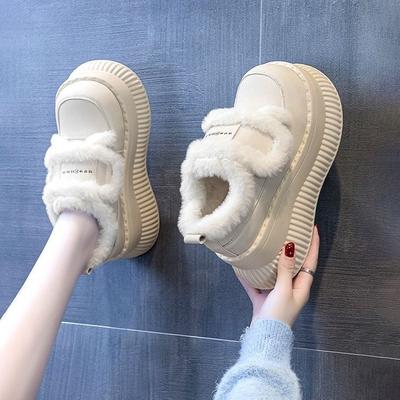 Thick-soled Snow Boots Women's Winter Velvet Thickened Two Cotton Shoes Versatile Popular Inner Height Increase Women's Shoes