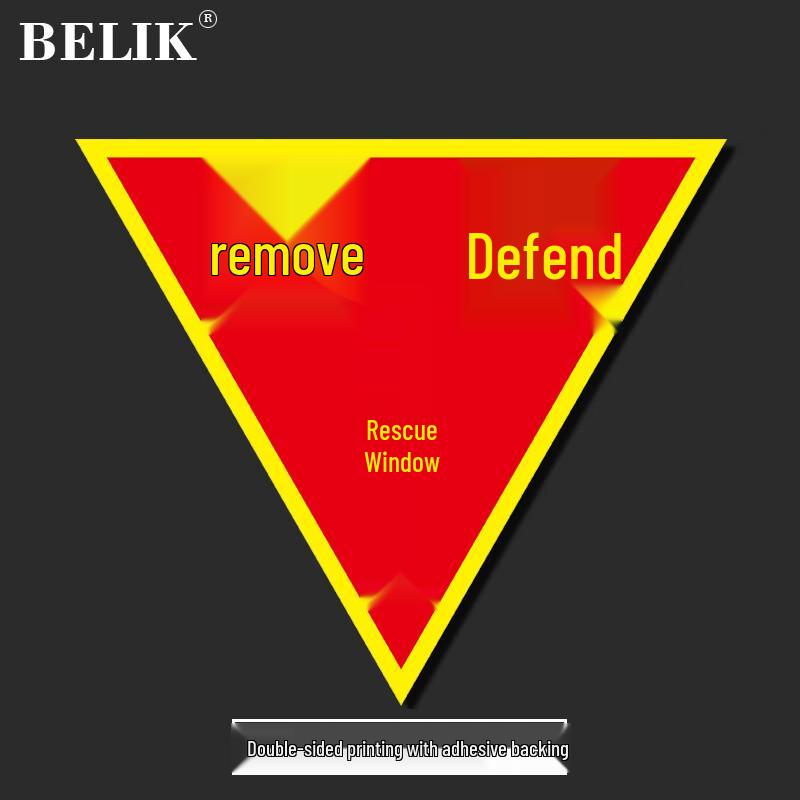 BELIK Double-Sided Fire Rescue Window Decal 22x23 CM