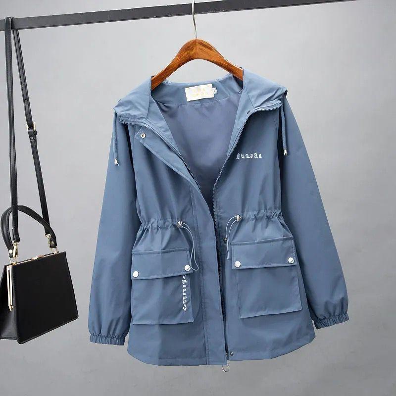 Damen Print Kapuzenjacke Herbst Verdicken Thermisch Lässiger Trenchcoat Warme Winter Parkas Übermantel