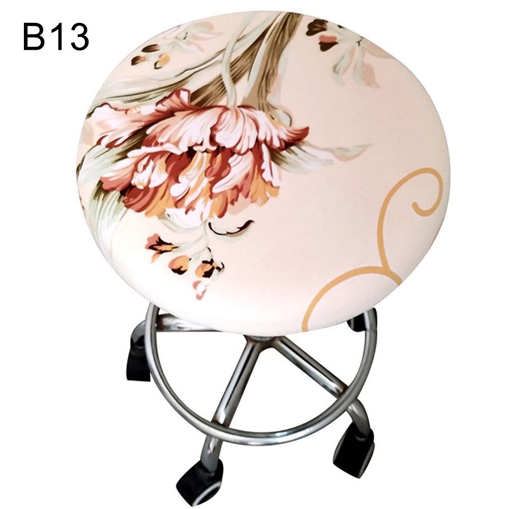 Круглый табурет с сиденьем 30-45 см, чехол с цветочным декором и принтом, стул из спандекса B13